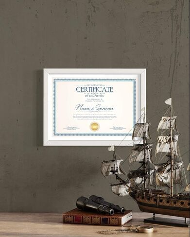 إطار شهادة CountryArtHouse مقاس 8.5 × 5.5 بوصة - إطار خشبي مقاس 5.5 × 8.5 - يحمل أي مستند بقياس 8.5 × 5.5 أو 8.5 × 11 بوصة ( in Kuwait