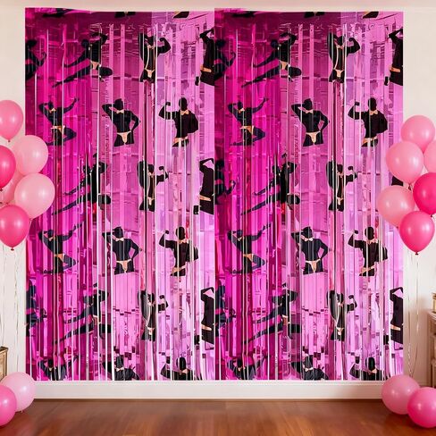 2Pcs Bachelorette Party Decorations, Bridal Shower Backdrops Tinsel Foil Curtain Streamers for Bachelor Engagement Wedding Shower Bride to Be Party Supplies in Saudi Arabia