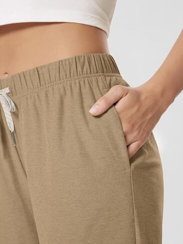 ODODOS Women's Straight Leg Cropped Pants - Ultra Soft odSTRATUM Tech Relaxed Pajama Lounge Capris with Pockets, 22" Inseam in Kuwait