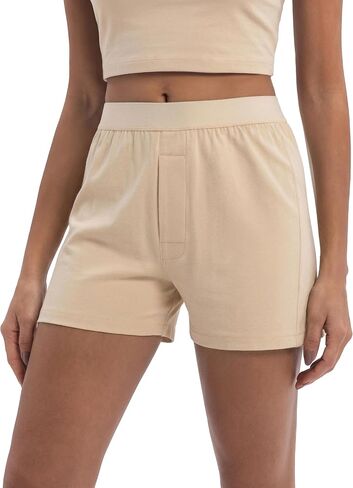 Abonlen Loose Boxer Shorts for Women Lightweight Lounge Pajama Bottoms Casual Sleepwear in Saudi Arabia