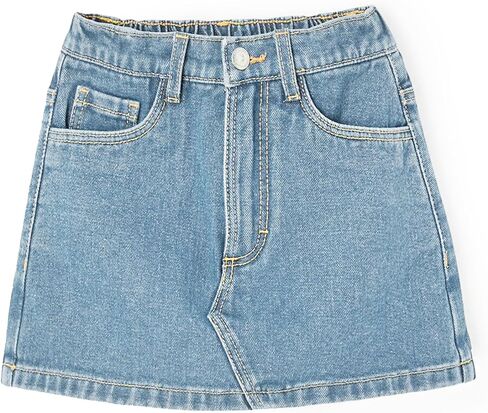YesFashion Girls Denim Skorts Casual Mini Jean Skirt Front Jean Shorts Back Stretch High Waist Jean Skirt for Kids in Kuwait