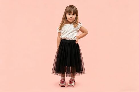 Jastore Girls Tulle Skirts A-line Mesh Skirt Long Tutu Skirts Dress Elastic Waist Tutu Skirt for Toddler Girls in Kuwait