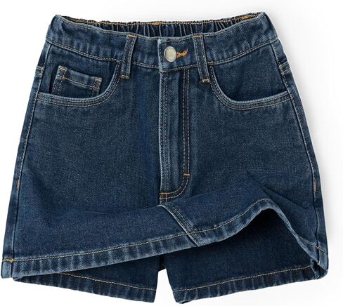 YesFashion Girls Denim Skorts Casual Mini Jean Skirt Front Jean Shorts Back Stretch High Waist Jean Skirt for Kids in Kuwait