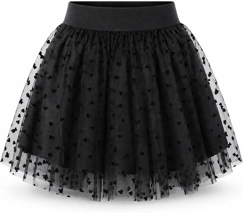 Girls Tulle Skirt, Toddler Kids Heart Mesh Tutu, Elastic Waist Party Skirt in Kuwait