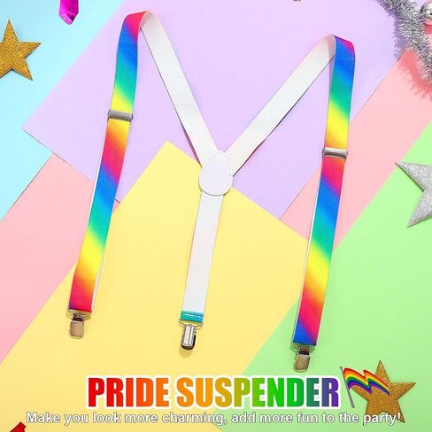 Zoestar Rainbow Suspenders Pride Suspender Colorful Costume Accessories for Men and Women in Kuwait