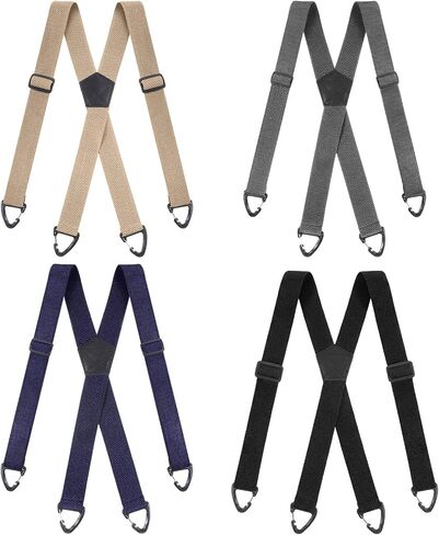 4 Pcs X Back Hidden Suspenders for Men, Heavy Duty Work Suspenders Under Clothing Invisible Belt for Jeans Pants in Kuwait