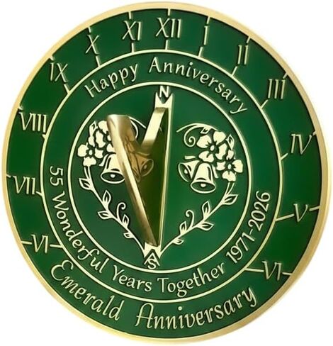 ARTIZANSTORE 55th Wedding Sundial Brass Wedding Gift Idea for Couples in Kuwait