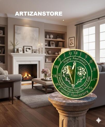 ARTIZANSTORE 55th Wedding Sundial Brass Wedding Gift Idea for Couples in Kuwait