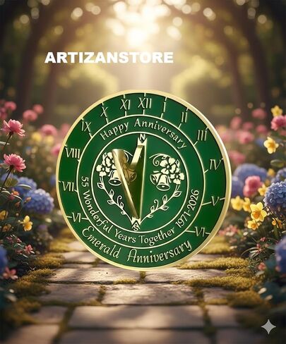 ARTIZANSTORE 55th Wedding Sundial Brass Wedding Gift Idea for Couples in Kuwait