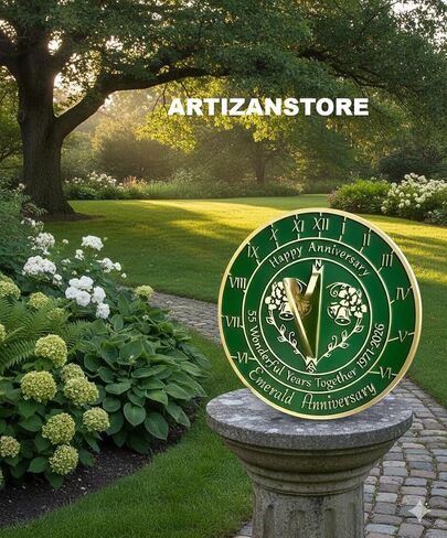 ARTIZANSTORE 55th Wedding Sundial Brass Wedding Gift Idea for Couples in Kuwait