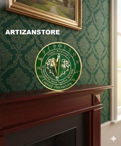 ARTIZANSTORE 55th Wedding Sundial Brass Wedding Gift Idea for Couples in Kuwait