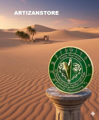 ARTIZANSTORE 55th Wedding Sundial Brass Wedding Gift Idea for Couples in Kuwait