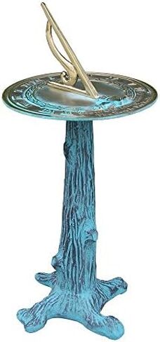 BestNest Rome Grow Old with Me Brass Sundial & Cast Iron Tree Pedestal – Verdigris Finish, Outdoor Garden Sundial, Elegant Wedding & 50th Set in Saudi Arabia