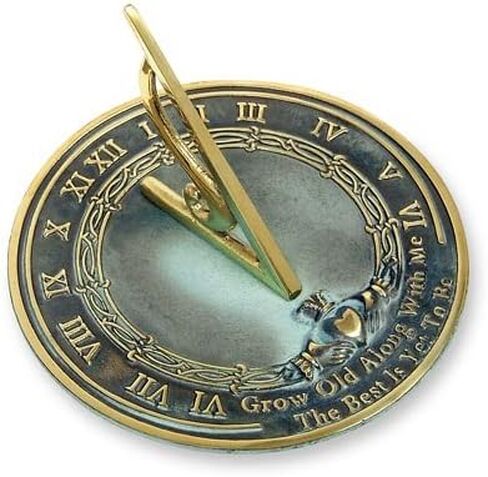 BestNest Rome Grow Old with Me Brass Sundial & Cast Iron Tree Pedestal – Verdigris Finish, Outdoor Garden Sundial, Elegant Wedding & 50th Set in Saudi Arabia