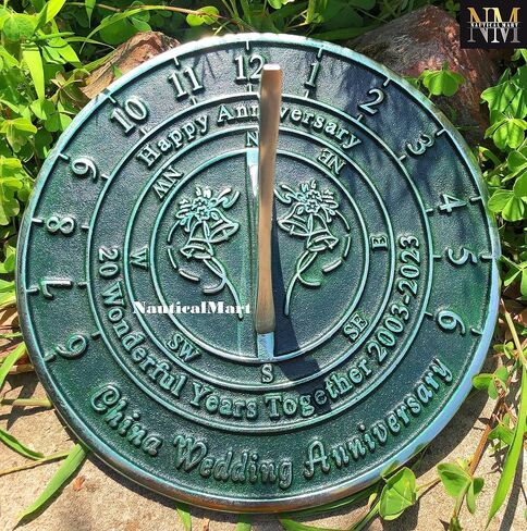 NauticalMart 20th Anniversary Sundial Gift – China Wedding for Couples, Husband & Wife, Parents & Friends in Kuwait