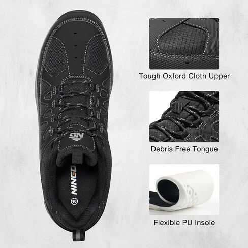 NINGO Steel Toe Shoes for Men, Slip and Water Resistant Safety Shoes, Comfortable Breathable and Lightweight Design, Indestructible Mens Work Sneakers for Construction,Industrial and Warehouse in Kuwait