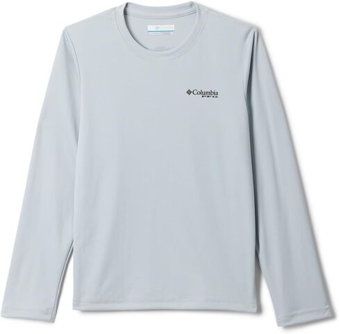 Columbia Youth Boys PFG Terminal Tackle Fish Flag Long Sleeve Shirt, Cool Grey Graphic, X-Small in Kuwait