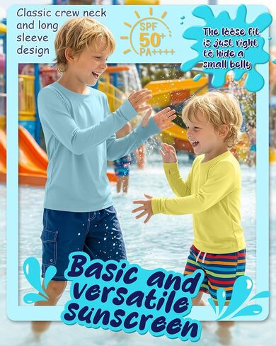 3 Pack Boys Rash Guard Swim Shirts 5-14Y Long Sleeve UV Protection UPF 50+ Quick Dry Thumb Hole Beach Water Shirts in Kuwait