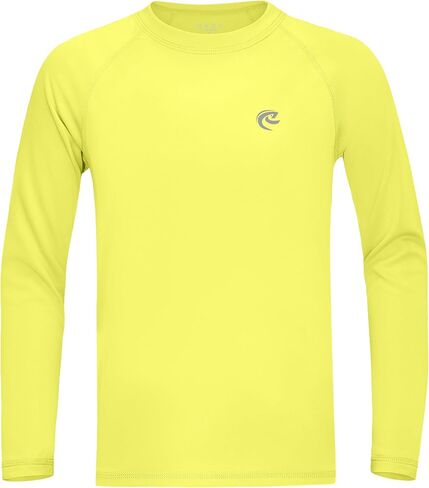 Boys Swim Shirt Long Sleeve, UPF 50+ UV Sun Protection Rash Guard, SPF Youth Kids Fishing Shirts for Beach Water in Kuwait