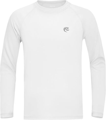 Boys Swim Shirt Long Sleeve, UPF 50+ UV Sun Protection Rash Guard, SPF Youth Kids Fishing Shirts for Beach Water in Kuwait