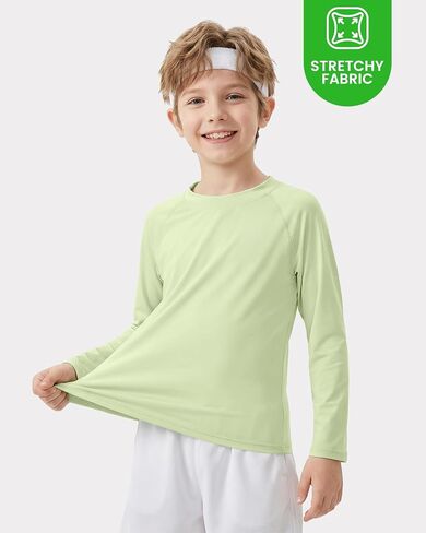 JiAmy 2 Pack Boys Girls Swim Shirt Long Sleeve Rash Guard UPF+ 50 Sun Protection Swimsuit Top Quick Dry Swimwear 3-12Y in Kuwait