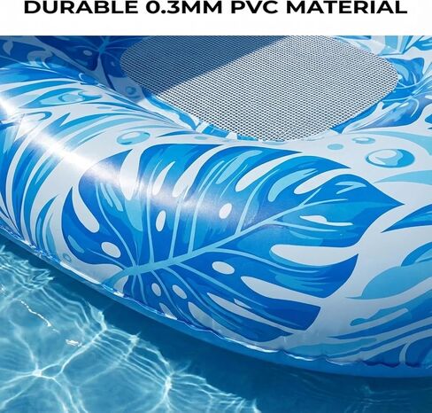 Pool Floats Adult with Canopy, Inflatable Lounger Float with Adjustable Sun Shield & Cup Holders, Water Chair for Swimming Pool Party in Saudi Arabia
