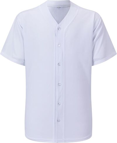 Mens Baseball Jersey Button Down Short Sleeve Solid Blank Casual Sports Uniform Shirt for Men and Women in Kuwait
