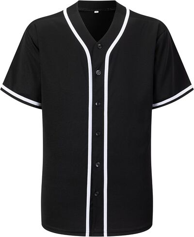 Mens Baseball Jersey Button Down Short Sleeve Solid Blank Casual Sports Uniform Shirt for Men and Women in Saudi Arabia