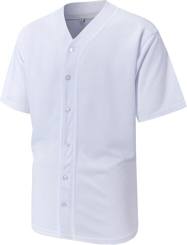 Mens Baseball Jersey Button Down Short Sleeve Solid Blank Casual Sports Uniform Shirt for Men and Women in Kuwait