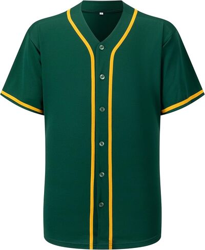 Mens Baseball Jersey Button Down Short Sleeve Solid Blank Casual Sports Uniform Shirt for Men and Women in Kuwait