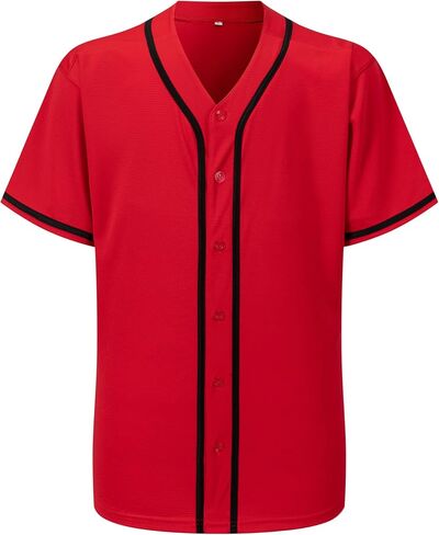 Mens Baseball Jersey Button Down Short Sleeve Solid Blank Casual Sports Uniform Shirt for Men and Women in Kuwait