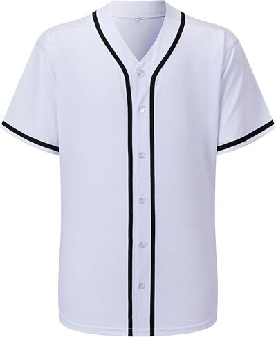 Mens Baseball Jersey Button Down Short Sleeve Solid Blank Casual Sports Uniform Shirt for Men and Women in Kuwait