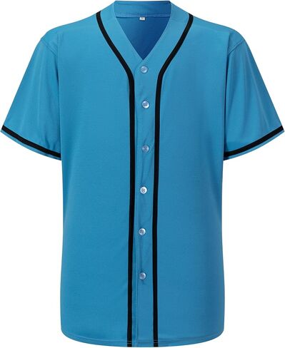Mens Baseball Jersey Button Down Short Sleeve Solid Blank Casual Sports Uniform Shirt for Men and Women in Kuwait