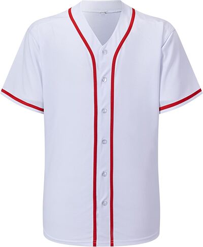Mens Baseball Jersey Button Down Short Sleeve Solid Blank Casual Sports Uniform Shirt for Men and Women in Kuwait