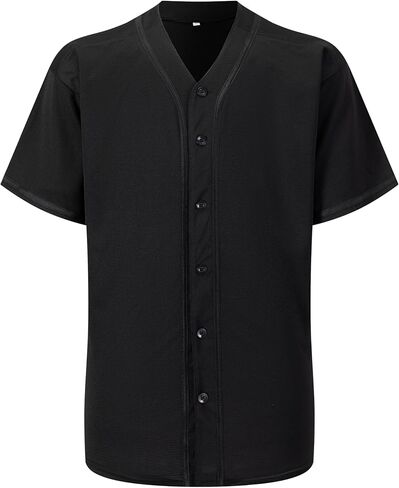 Mens Baseball Jersey Button Down Short Sleeve Solid Blank Casual Sports Uniform Shirt for Men and Women in Kuwait