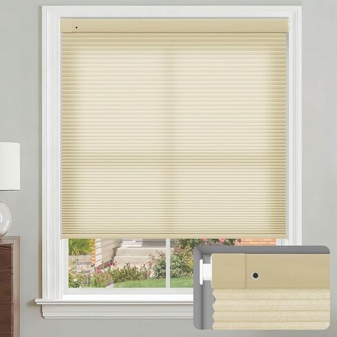 No Drill Cellular Shades, Sage Custom Size Cordless Light Filtering Pull Down Pleated Honeycomb Blind Thermal Insulated Easy Install for Indoor Window Bedroom Living Room Kitchen Door in Saudi Arabia