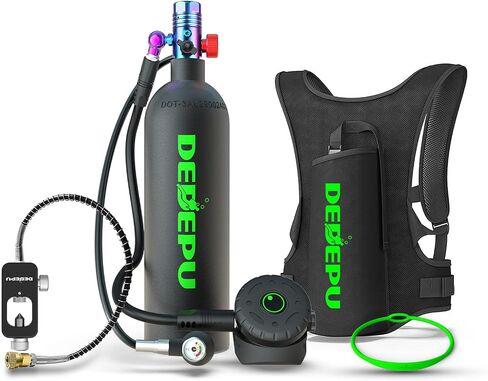 DEDEPU 2.3L Scuba Tank, Mini Diving Tank Small Lung Tank with Adapter, Up to 40 Mins Underwater Breathing Time, Portable Backup Air Cylinder, Emergency Resuce Pony Bottle in Saudi Arabia