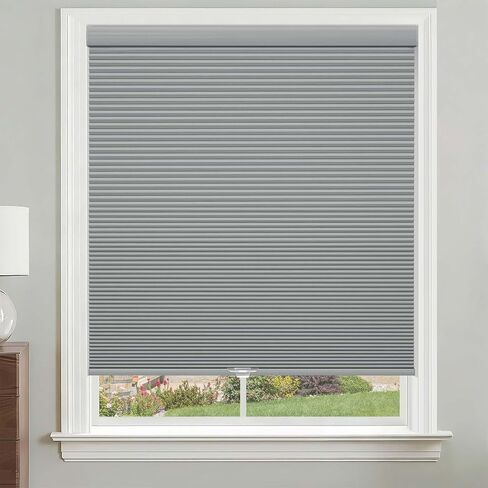 Cordless Blackout Cellular Shades, Custom Size Dark Blue Pull Down Honeycomb Window Blinds Inside Outside Mount Custom Thermal Insulated for Home Office Bedroom Living Room Kitchen in Kuwait