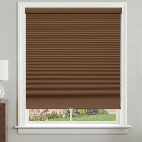 Cordless Blackout Cellular Shades, Custom Size Dark Blue Pull Down Honeycomb Window Blinds Inside Outside Mount Custom Thermal Insulated for Home Office Bedroom Living Room Kitchen in Kuwait