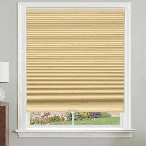 Cordless Blackout Cellular Shades, Custom Size Dark Blue Pull Down Honeycomb Window Blinds Inside Outside Mount Custom Thermal Insulated for Home Office Bedroom Living Room Kitchen in Kuwait