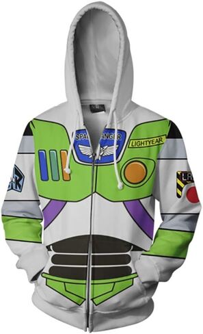 Woody Costume Adult Buzz Astronaut Ranger 3D Printed Anime Cartoon Cowboy Jacket Zipper sweatshirt halloween Cosplay in Kuwait