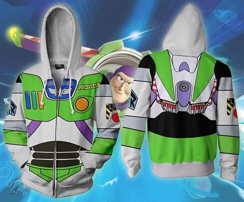 Woody Costume Adult Buzz Astronaut Ranger 3D Printed Anime Cartoon Cowboy Jacket Zipper sweatshirt halloween Cosplay in Kuwait