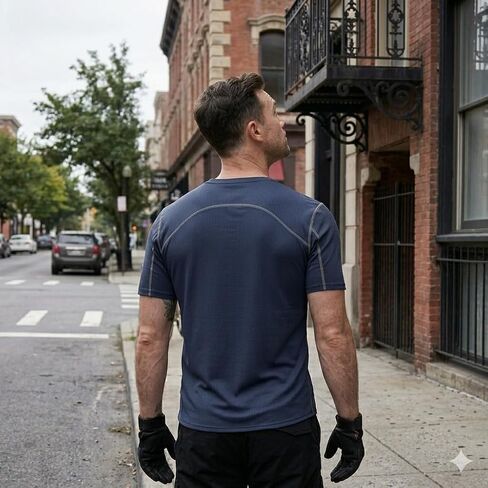 Novelty T Shirt, Men Summer Moisture Wicking Breathable Durable Outdoor Cosplay Tee Navy Blue in Saudi Arabia