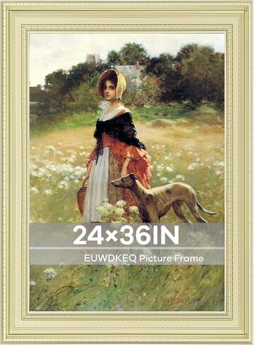 24x36 Frame, 24 x 36 Luxury Wide Picture Frame, Elegant Ornate Embossed Decorative Poster Frame for Art Prints, Posters, Photos, Home Wall Decor & Gallery Display, Black in Kuwait