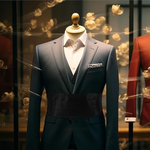 Abaodam Men’S Black Tuxedo Cummerbund Formal Waistband Solid Color Corset Suit Accessory for Evening and Wedding Events in Kuwait