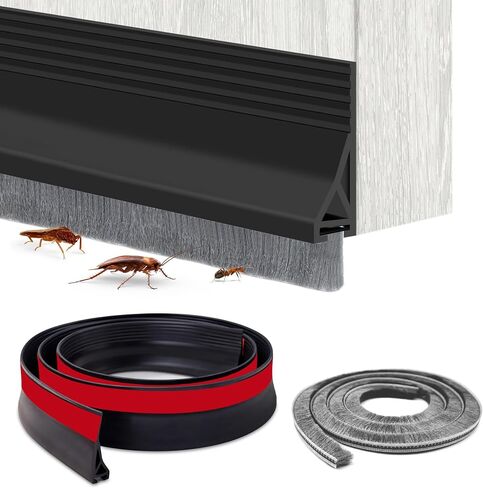 Door Draft Stopper with Brush,Under Door Draft Stoppers,Self Adhesive Draft Stopper for Bottom of Door,Silicone Weather Stripping,Door Sweep for Bottom of Door (White, 39 Inch*1Pack) in Saudi Arabia