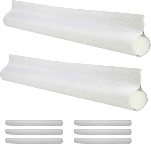 Door Draft Stopper, 2-Pack White Under Door Seal Strip for Bottom of Door, Blocks Draft Noise and Cold Air, Easy Install Weather Stripping for Interior Exterior Doors in Saudi Arabia