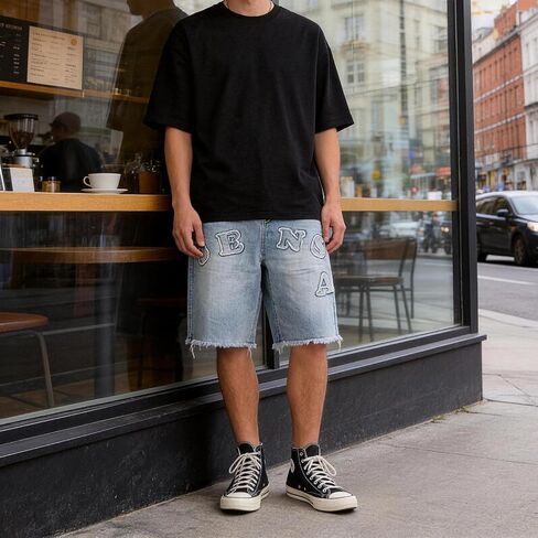 Men's Denim Shorts - Classic Fit Jean Shorts with Zipper Fly, Casual Summer Shorts for Men in Kuwait