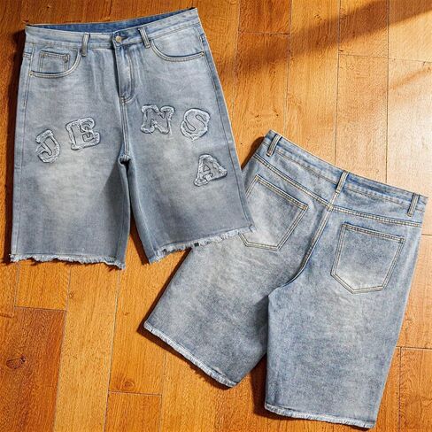 Men's Denim Shorts - Classic Fit Jean Shorts with Zipper Fly, Casual Summer Shorts for Men in Kuwait