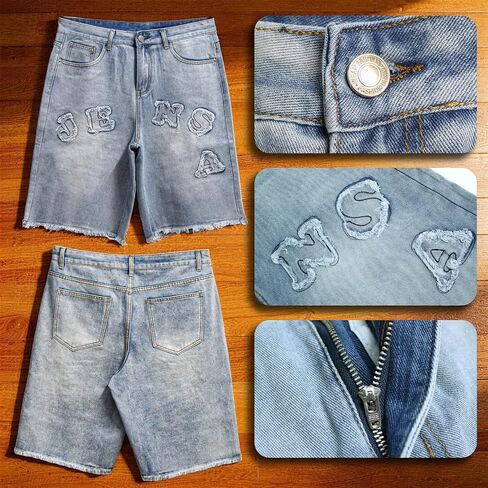 Men's Denim Shorts - Classic Fit Jean Shorts with Zipper Fly, Casual Summer Shorts for Men in Kuwait